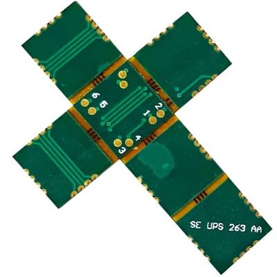 İyi fiyat 4L Sert Flex PCB Yarım Delik ENIG 0.7mm Yeşil Kapak Filmi Beyaz çevrimiçi